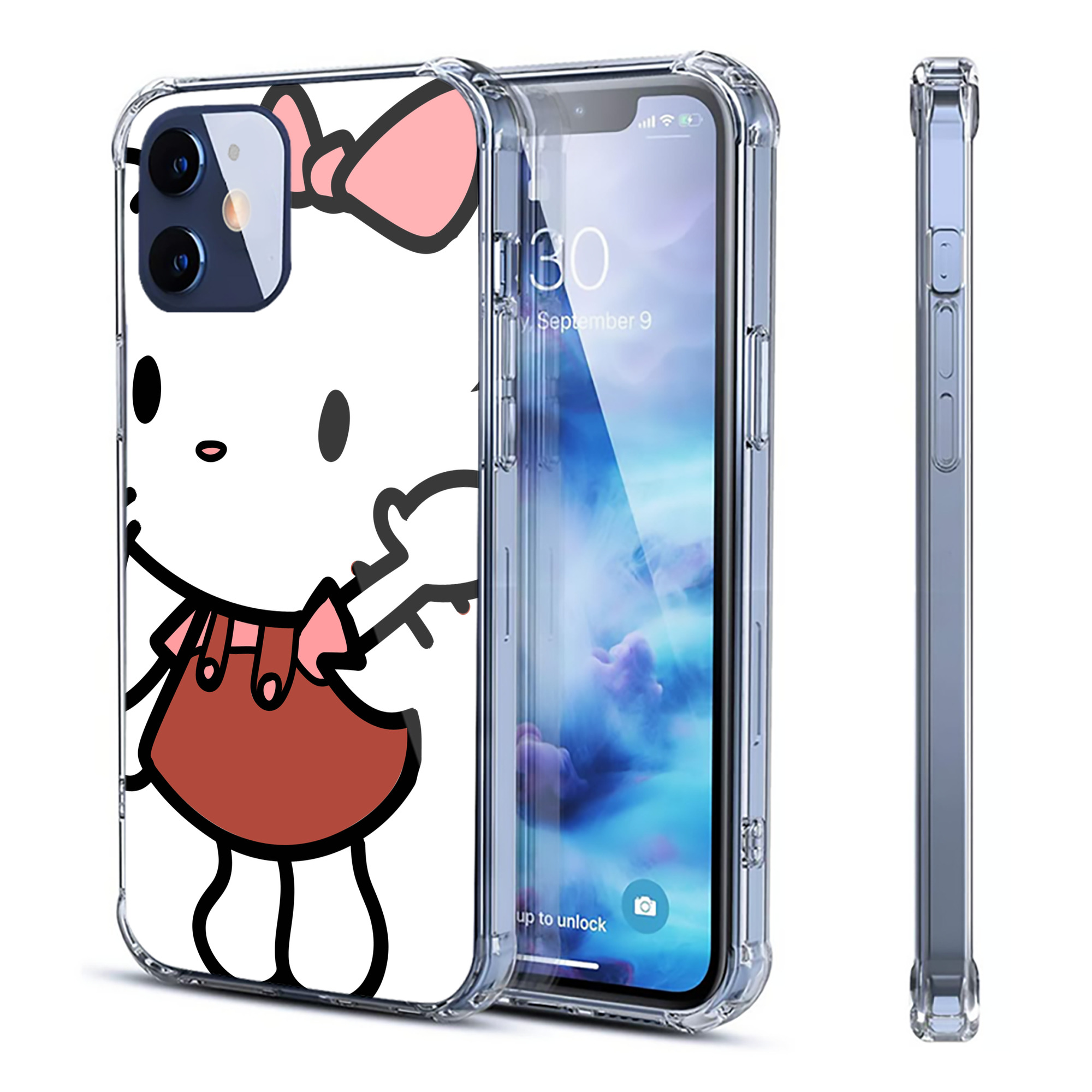 （画像用） Hello Kitty ハローキティ 【iPhone 12シリーズ対応】透明スマホケース（クリアソフトケース）